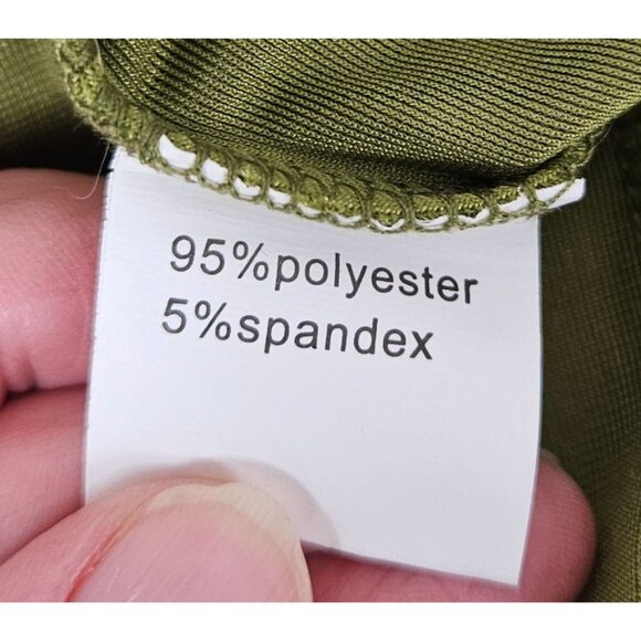 Capuffy Womens Bodycon Size 8-10 Olive Green Velvet Backless Midi Dress - Picture 12 of 12